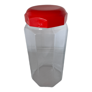 Bocal en verre vintage pour pâtes bouchon rouge