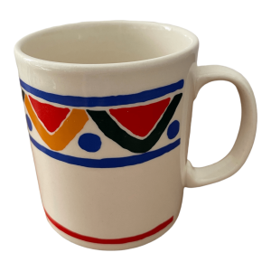 Mug Mobil en céramique géométrique bleu