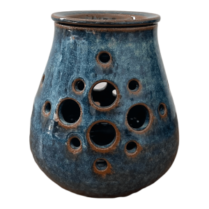 brûle parfum céramique Vallauris bleu signé