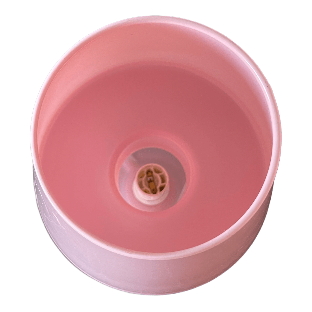Lampe champignon en verre rose opaline