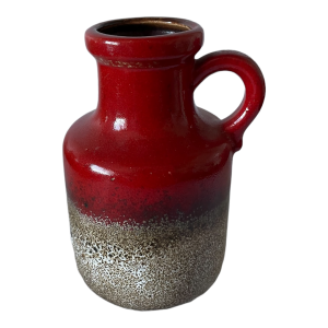 vase en céramique vintage fat lava rouge Western Germany