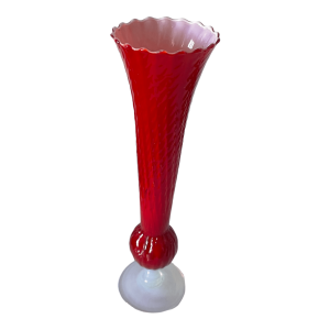 vase vintage opaline rouge