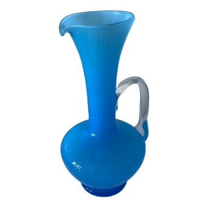 vase vintage opaline bleu turquoise