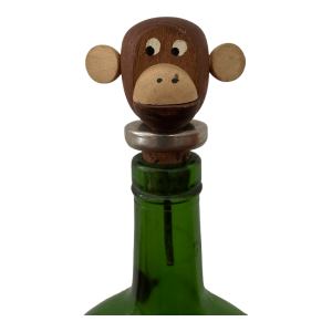 Bouchon vintage tête de singe en bois Hans Bolling