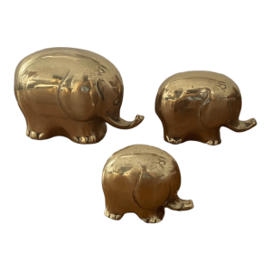 Série de 3 éléphants danois en laiton modernistes brocante en ligne