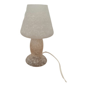 Lampe champignon en verre givré mat