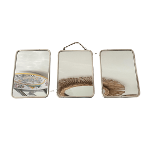 Miroir triptyque vintage de barbier avec chainette brocante en ligne