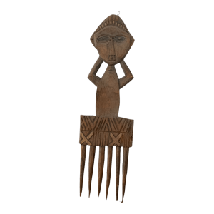 Masque africain peigne bois sculpté art tribal