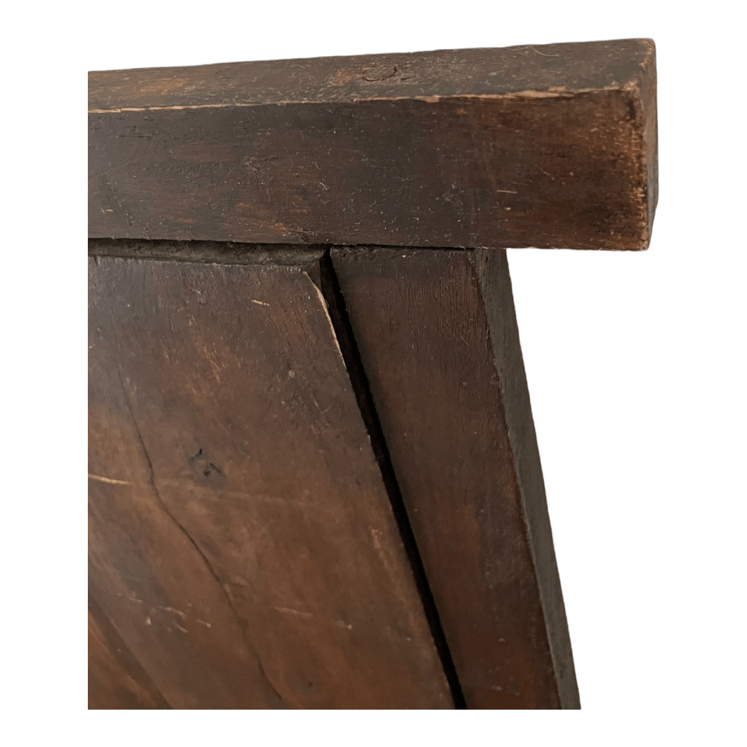 porte indienne ancienne en bois sculpté et laiton