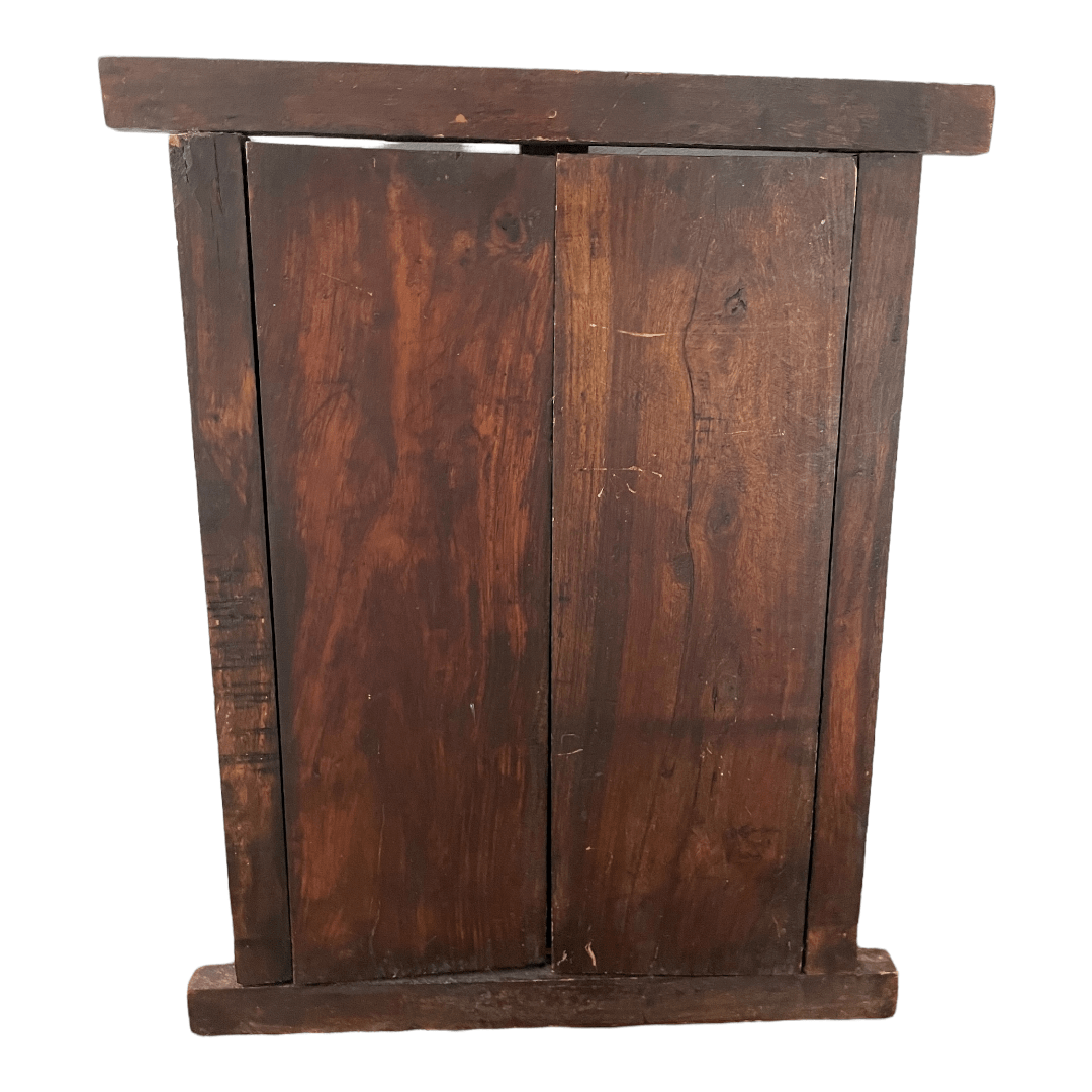 porte indienne ancienne en bois sculpté et laiton