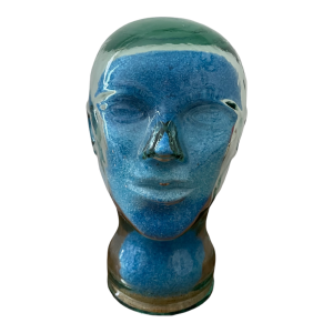 Tête en verre vintage sels colorés bouchon liège brocante en ligne