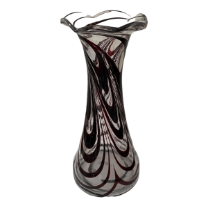 Vase corolle Murano spirale violet