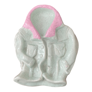 Vide poche veste en cuir perfecto style Peiré vert rose pastel