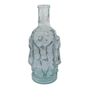 Bouteille en verre moulé décor danseurs