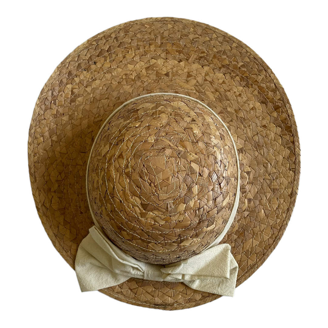 3 chapeaux anciens large bord en paille