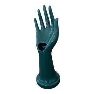 Main baguier céramique bleu vert canard porte bagues
