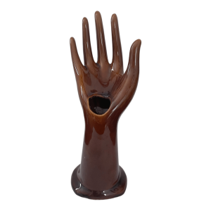 Main baguier céramique marron porte bagues