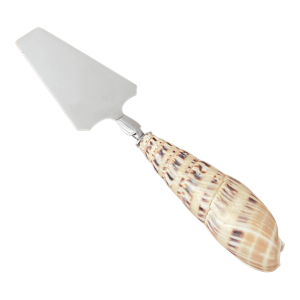 Pelle à tarte vintage inox et coquillage