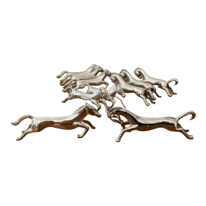 Porte couverts couteaux cheval métal argenté par 10