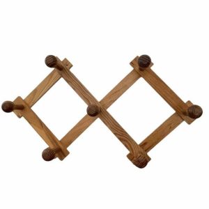Grand porte manteau extensible en bois clair accordéon