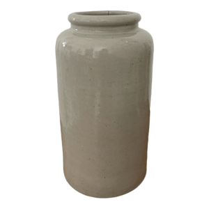 Pot de salaison ancien grand modèle grès beige vernissé