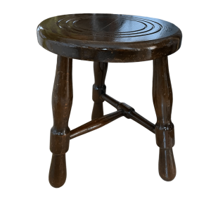 Tabouret de vacher tripode en bois