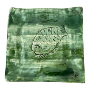 Vide poche céramique décor poisson signé