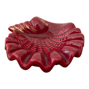 Vide poche coquillage Verceram France bordeaux or