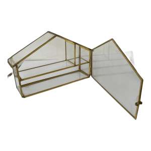 Vitrine maison pour miniatures verre et laiton