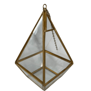 pyramide vitrine vintage laiton et verre