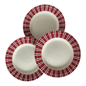 assiettes plates Digoin Sarreguemines France décor 8611 carreaux