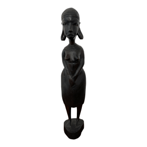 Statuette sculpture bois Africaine femme Wana Sona Baoulé