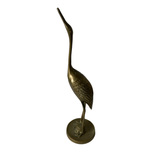 Statuette vintage en laiton héron