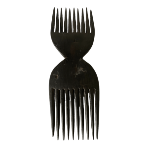 Peigne africain double bois sculpté art tribal