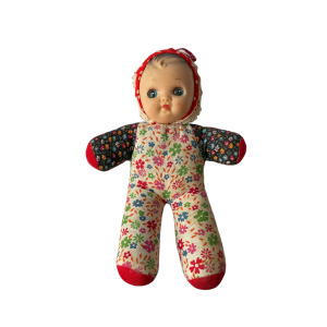 Poupée pouet tissu visage caoutchouc vintage dite Bella RPC 20cm