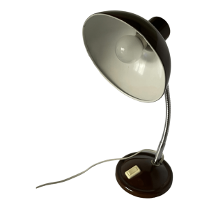 Lampe de bureau Aluminor flexible marron et chrome