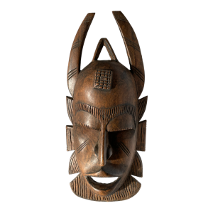 masque africain vintage Senoufo en bois sculpté