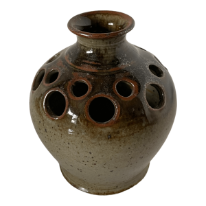 Vase pique fleurs Poterie de grès Paul Dangon Salins