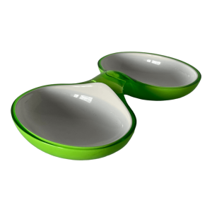 Vide poche design Guzzini vert double coupelle