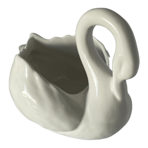 Cache pot cygne en céramique vintage taille moyenne