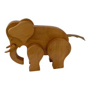 Grand éléphant en bois contreplaqué design scandinave