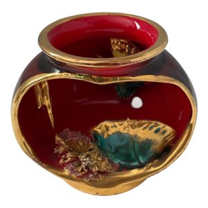 Petite lampe boule décor poisson corail Vallauris sans cablage