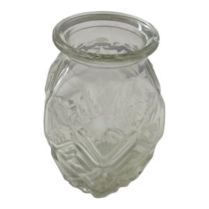 Vase à bulbe en verre à facettes art déco losanges