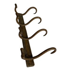 Patère porte manteau ancien mural en bois courbé Japy frères