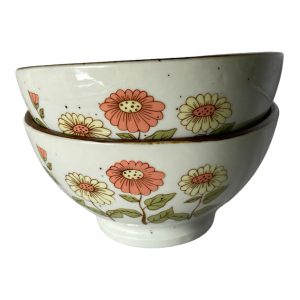 Lot de 2 bols vintage fabriqué en Corée décor fleurs