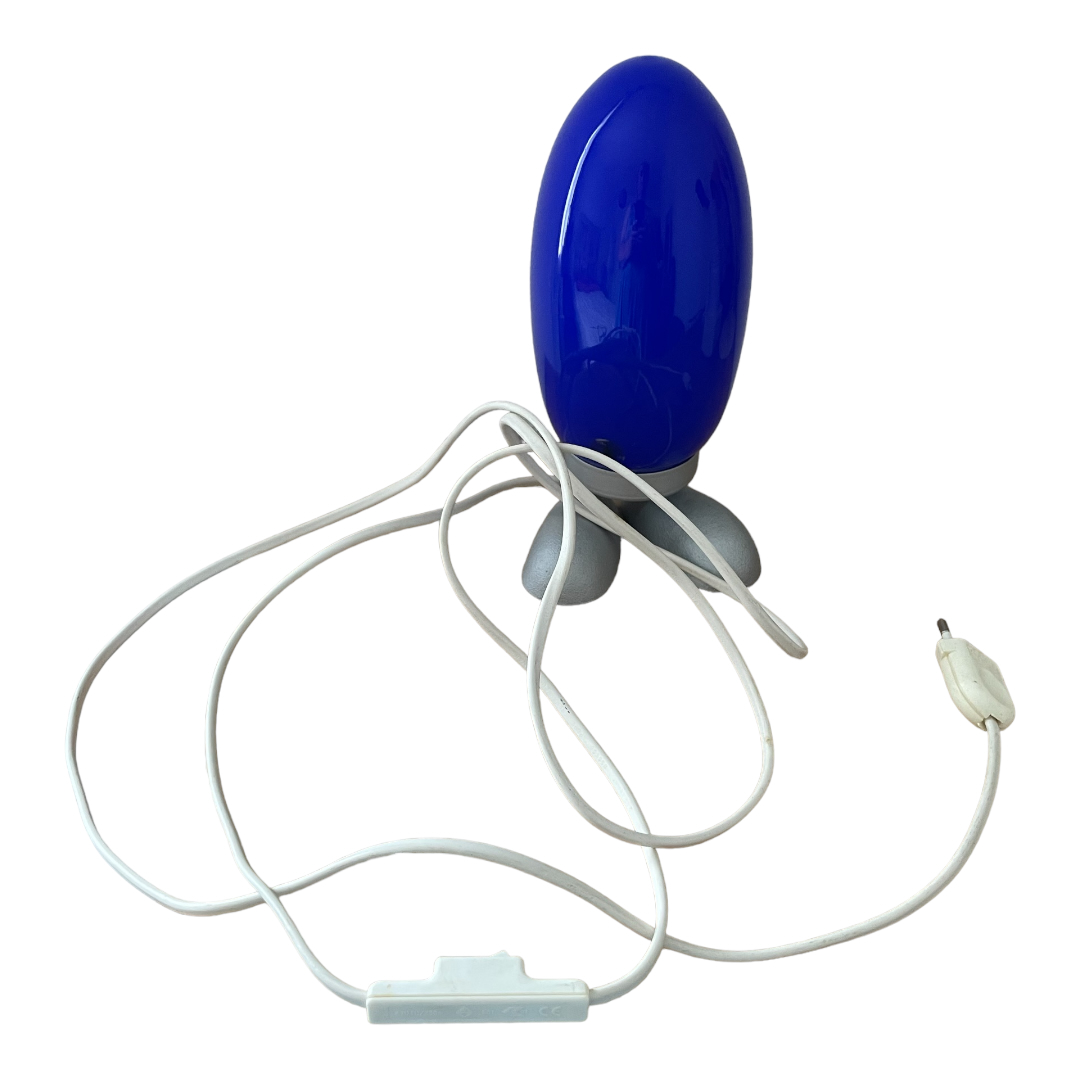 Lampe Ikea Dino Egg de Tatsuo Konno verre bleu