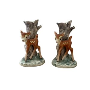 Paire de vases Bambi par Goebel Disney en porcelaine
