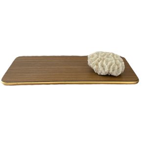 Dessous plat en formica rectangulaire vintage motif placage bois