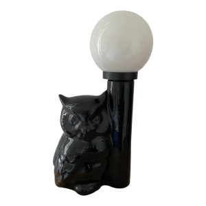 lampe globe vintage céramique hibou chouette