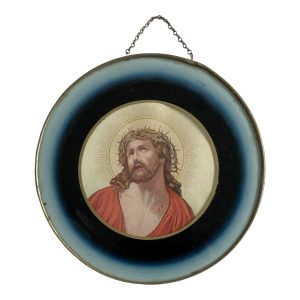 Cadre médaillon religieux Jésus verre ombré